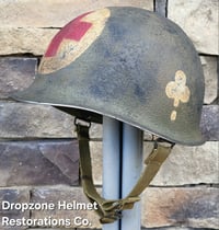 Image 1 of WWII M-1 Helmet. 101st Airborne 327th GIR Medic. 