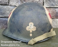 Image 2 of WWII M-1 Helmet. 101st Airborne 327th GIR Medic. 
