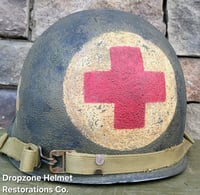Image 6 of WWII M-1 Helmet. 101st Airborne 327th GIR Medic. 