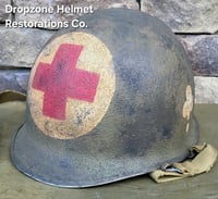 Image 9 of WWII M-1 Helmet. 101st Airborne 327th GIR Medic. 