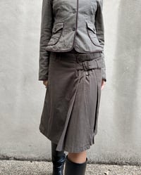 Image 2 of BROWN BUCKLE WRAP SKIRT