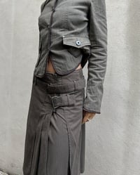 Image 4 of BROWN BUCKLE WRAP SKIRT