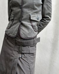 Image 1 of BROWN BUCKLE WRAP SKIRT