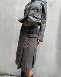 Image 3 of BROWN BUCKLE WRAP SKIRT