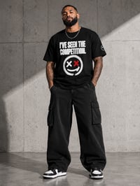 Image 1 of I've Seen the Competition Tee — Grunge Smiley Graphic T‑Shirt