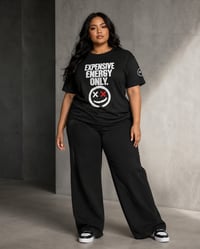 Image 1 of Expensive Energy Only Tee — Grunge Smiley Graphic T-Shirt