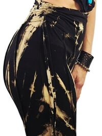 Image 12 of Tie Dye High Cinch Waist Flare Pants - Black Creme - 32
