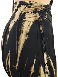 Image 13 of Tie Dye High Cinch Waist Flare Pants - Black Creme - 32