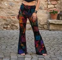 Image 1 of Thai Colorful Patchwork Wide Leg Cotton Pants - 470