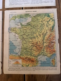 Image 4 of Gravures anciennes cartes de France et du monde - Objet brocante 