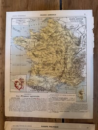 Image 6 of Gravures anciennes cartes de France et du monde - Objet brocante 