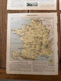Image 8 of Gravures anciennes cartes de France et du monde - Objet brocante 