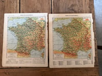 Image 2 of Gravures anciennes cartes de France et du monde - Objet brocante 