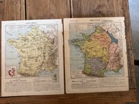 Image 3 of Gravures anciennes cartes de France et du monde - Objet brocante 