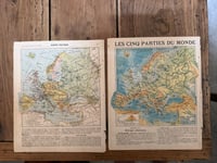 Image 9 of Gravures anciennes cartes de France et du monde - Objet brocante 