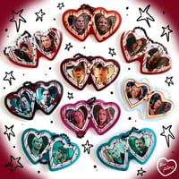 Image 1 of horror heart locket acrylic keychains series 6