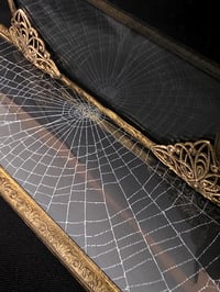 Image 4 of Vintage Vanity ornate filigree brass photo/picture frame with preserved web -B