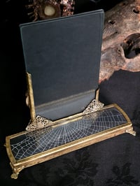 Image 1 of Vintage Vanity ornate filigree brass photo/picture frame with preserved web -B