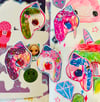 Sequined Glitter Unicorn vinyl sticker set