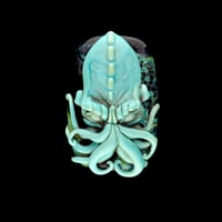 Image 1 of Reserved for Linda - Copper Green Cthulhu - Flameworked Glass Sculpture