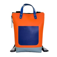 Mochila mini tonos Bolsillo naranja bolsillo azul