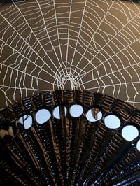 Image 3 of Vintage bkack ornate fan shaped frame with preserved web
