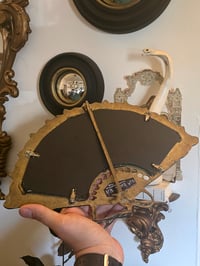 Image 5 of Vintage bkack ornate fan shaped frame with preserved web