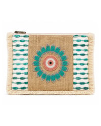 Rhodes Clutch Bag ~ Pink & Turquoise