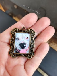 Image 1 of Custom Mini Pet Portrait Framed Pendant 