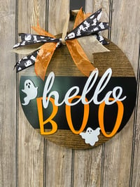 Image 1 of Hello Boo – Multi‑Layer Halloween Door Hanger