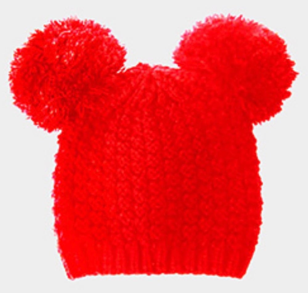 Image of YELLOW POM POM BEANIE HAT
