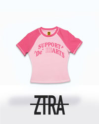'Support De' HeARTS" Ringer Baby Tee (Pink)