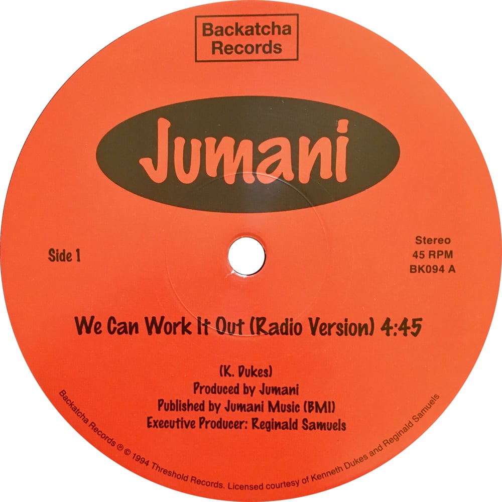 Image of Jumani - We Can Work It Out - 12" (BACKATCHA)