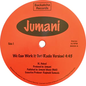 Image of Jumani - We Can Work It Out - 12" (BACKATCHA)