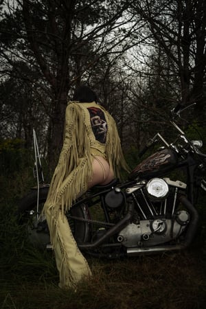 Image of Toxic Vision Spiritchaser cream fringe jacket
