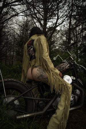 Image of Toxic Vision Spiritchaser cream fringe jacket