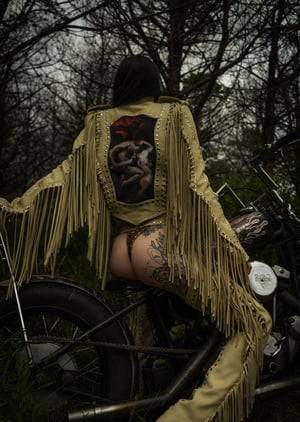 Image of Toxic Vision Spiritchaser cream fringe jacket