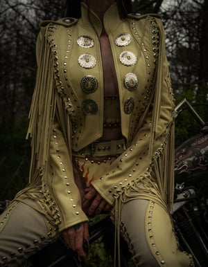 Image of Toxic Vision Spiritchaser cream fringe jacket