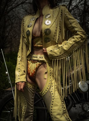 Image of Toxic Vision Spiritchaser cream fringe jacket
