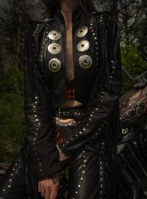 Image of Toxic Vision Spiritchaser black fringe jacket
