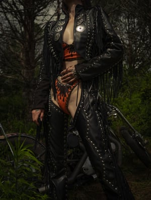 Image of Toxic Vision Spiritchaser black fringe jacket