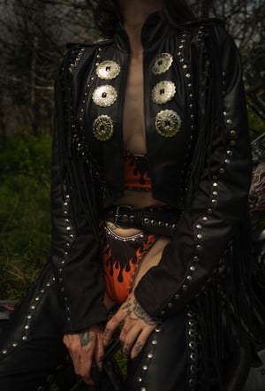 Image of Toxic Vision Spiritchaser black fringe jacket