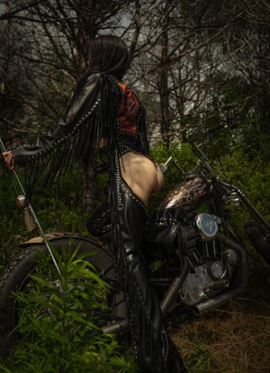 Image of Toxic Vision Spiritchaser black fringe jacket