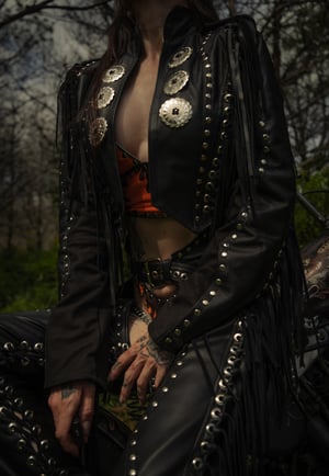 Image of Toxic Vision Spiritchaser black fringe jacket