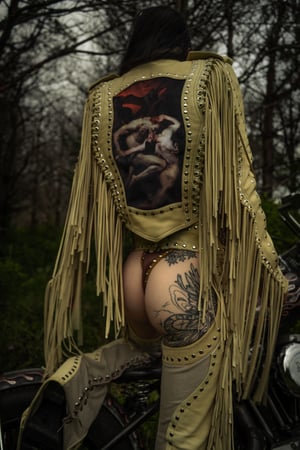 Image of Toxic Vision Spiritchaser cream leather bikini bottoms