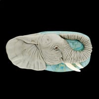 Image 1 of XXXL. African Elelphant Female - Flamework Glass Sculpture Bead 
