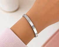 Image 1 of Stainless Steel Trendy Bracelet- Silver