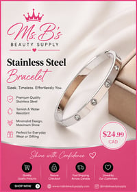 Image 2 of Stainless Steel Trendy Bracelet- Silver