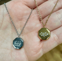 Image 2 of The Light Bahá'í Necklace ringstone Greatest Name - Stainless Steel