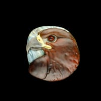 Image 1 of Lg. Sharp Eyed Golden Eagle - Flamework Sculpture Bead